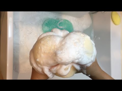 ASMR🍋lemon soap bar🍋レモンせっけんでもこもこtime🍋