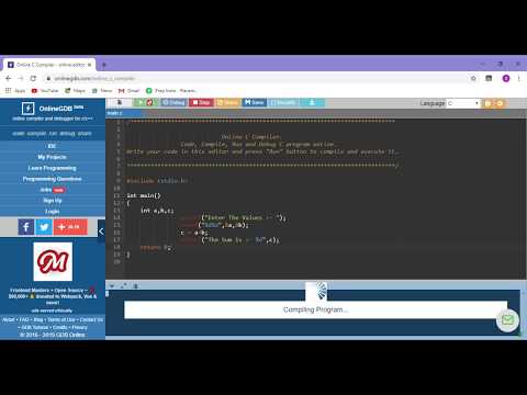 C program for Addition of two numbers