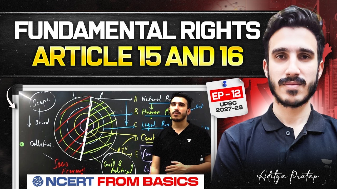 Complete Indian Polity (NCERT) for Beginners | Fundamental Rights - Article 15 and 16 | EP12 | UPSC