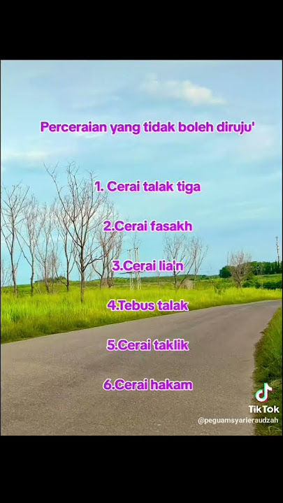 Cerai2 yg tak bleh rujuk kembali