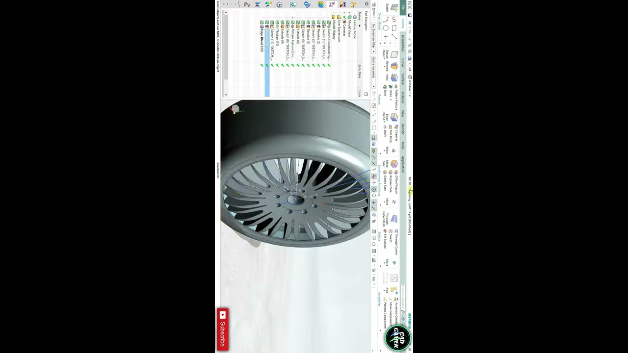 Learn RIM WHEEL DESIGN in SIEMENS NX | CAD CAM TUTORIAL #Shorts #automobile