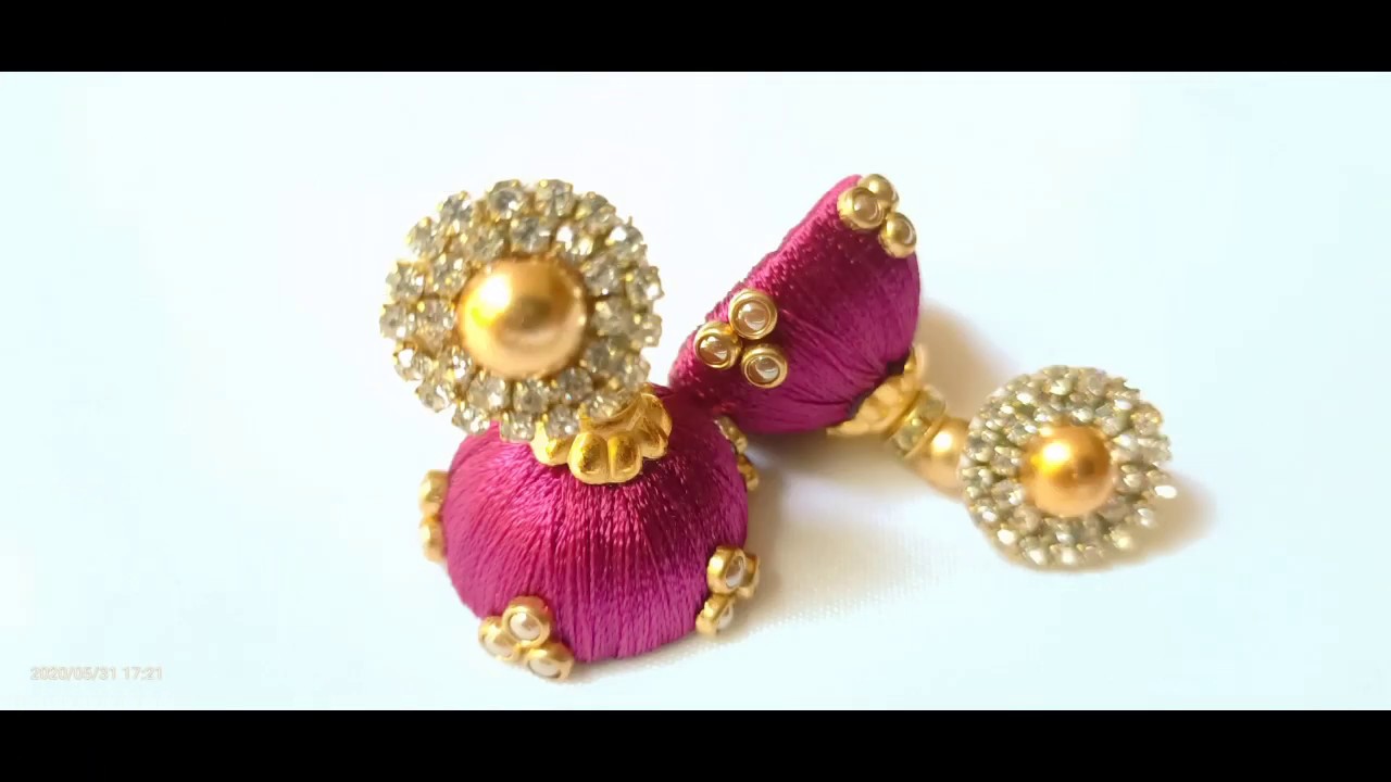 DIY Making Beautiful Silk Thread Jhumka Earrings || Silk Thread Jewellery Making || Jhumka Earrings