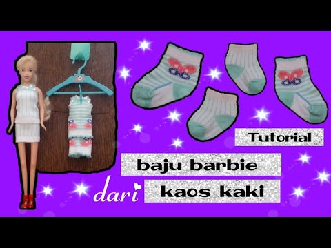 Tutorial Membuat baju boneka  barbie dari  kaos  kaki  