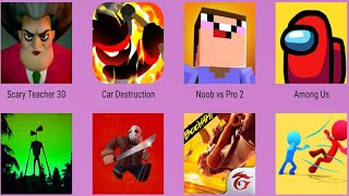 Noob vs Pro 2,Friday The 13th,Free Fire,Among Us,Car Destruction,Siren Head Granny,Scary Teacher 3D screenshot 5