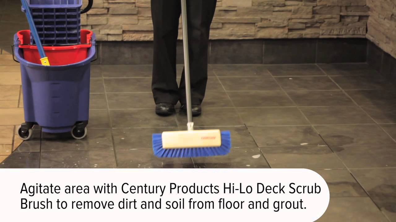 Deck Scrubber Long Handled Scrubbing Brush for Floors Paths & Patios 23cm Head 