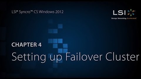 Chapter 4: Setting up Failover Cluster