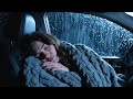 Soft Rain Inside a Cozy Vehicle During Midnight for Peaceful Comfort