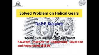 Solved Problem on Helical Gears