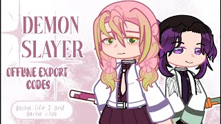 Giving away the demon slayer characters I've made ||export codes|| [Gacha life 2 & Gacha club]