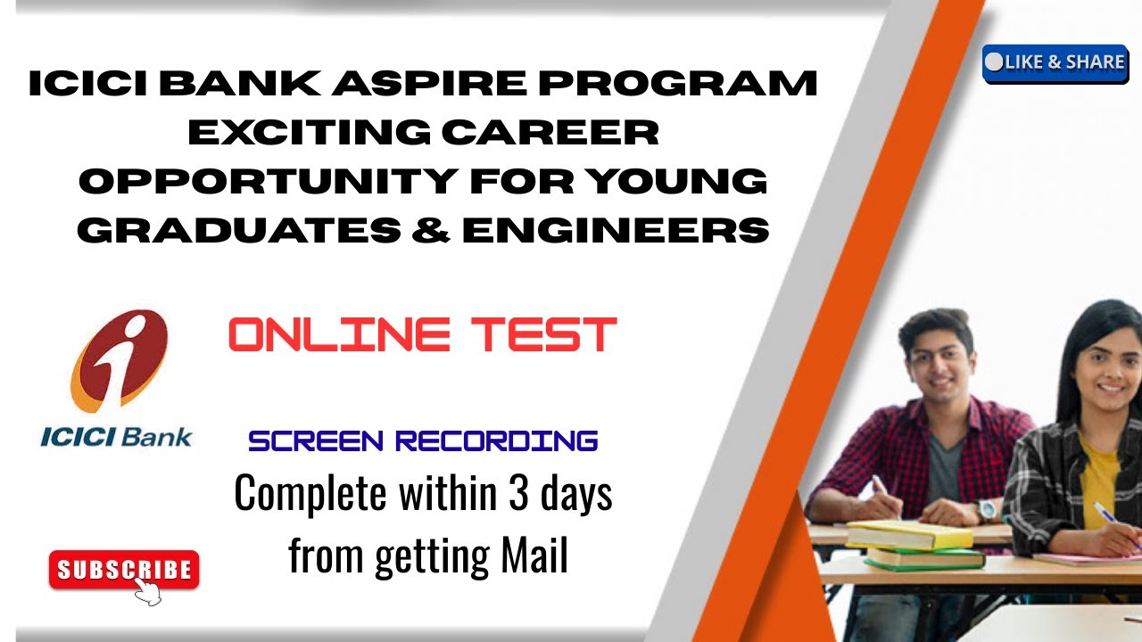 ICICI Aspire Program - Online Test with all questions screen recording. 