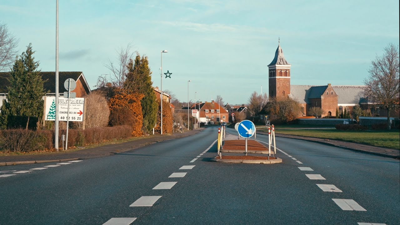 Morning Drive from Hornslet to Randers, Denmark