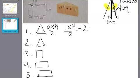 Grade 8- Surface Area of Triangular Prism Cheese Example