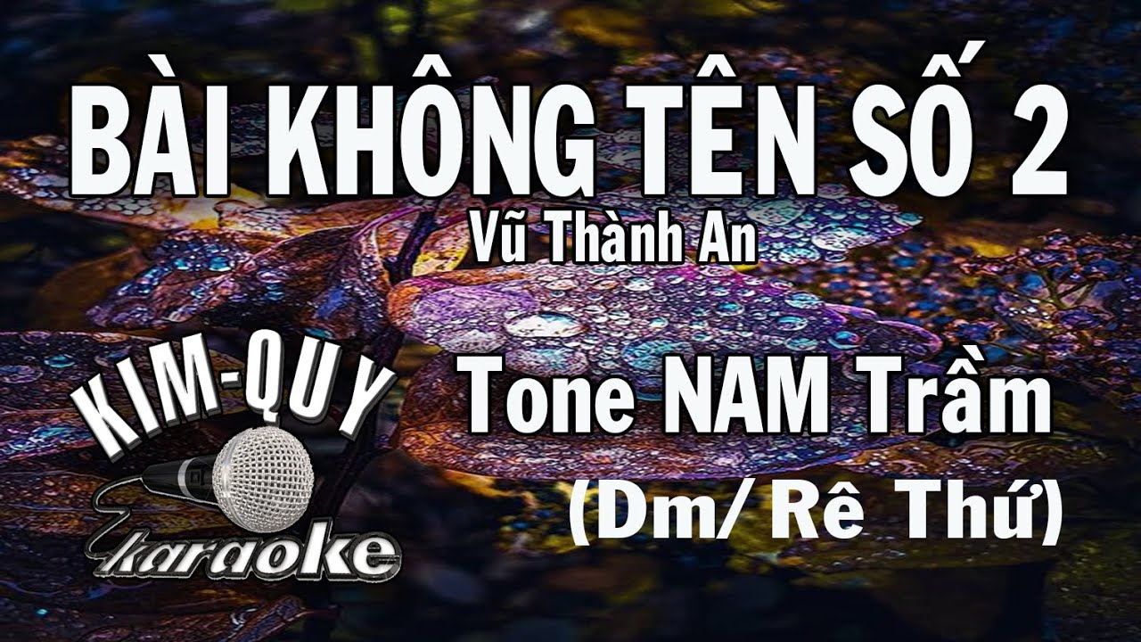 BÀi KhÔng TÊn SỐ 2 Karaoke Tone Nam Trầm Dmrê Thứ Youtube