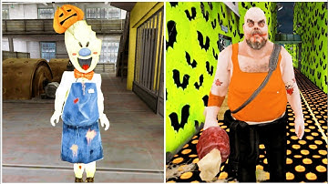 Ice Scream 5 Halloween Mod Vs Mr Meat 2 Halloween Mod