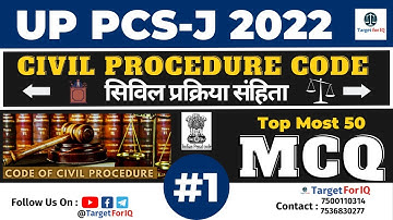 CIVIL PROCEDURE CODE, 1908 | Part #1 | Most Important MCQ