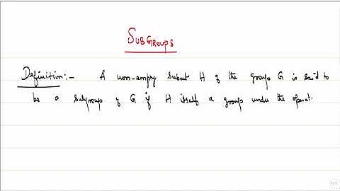 Subgroups || Tamil ||