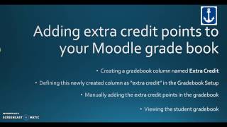 Adding extra credit points to a Moodle gradebook
