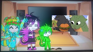 Kaiju react godzilla JR.Makes A Burger😋 ||Gacha Club||#kaiju #godzilla #toho #monsterverse