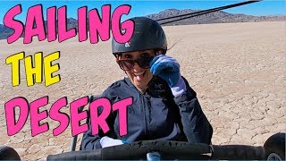 Landsailing in a Blokart on Ivanpah Dry Lake Bed Outside Vegas