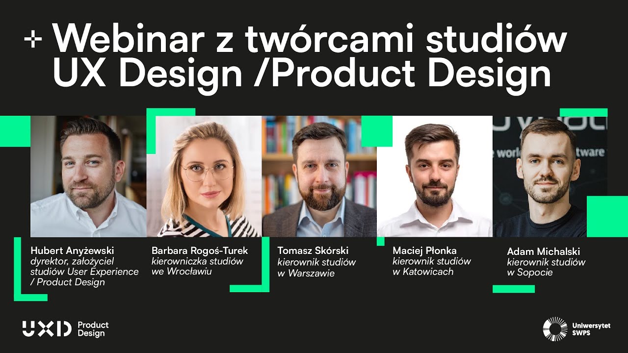 Webinar z twórcami studiów podyplomowych UX Design/Product Design na Uniwersytecie SWPS
