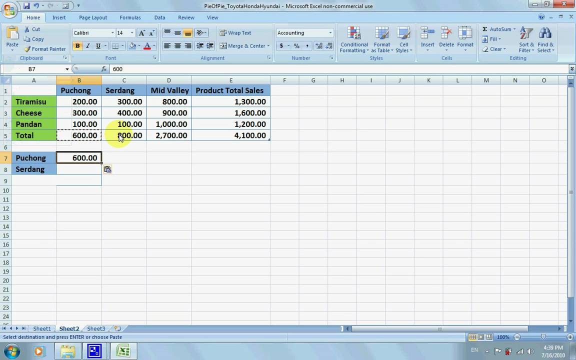 2007 election Pie of Pie Chart Excel 2007