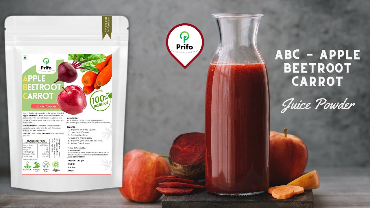 Start Your Day Healthy | Prifo ABC Juice Powder –Apple Beetroot Carrot | No Sugar, No Preservatives.