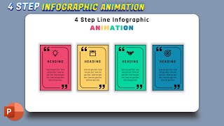 124.PowerPoint Animation Tutorial - 4 Step Line Infographic Presentation | #animations