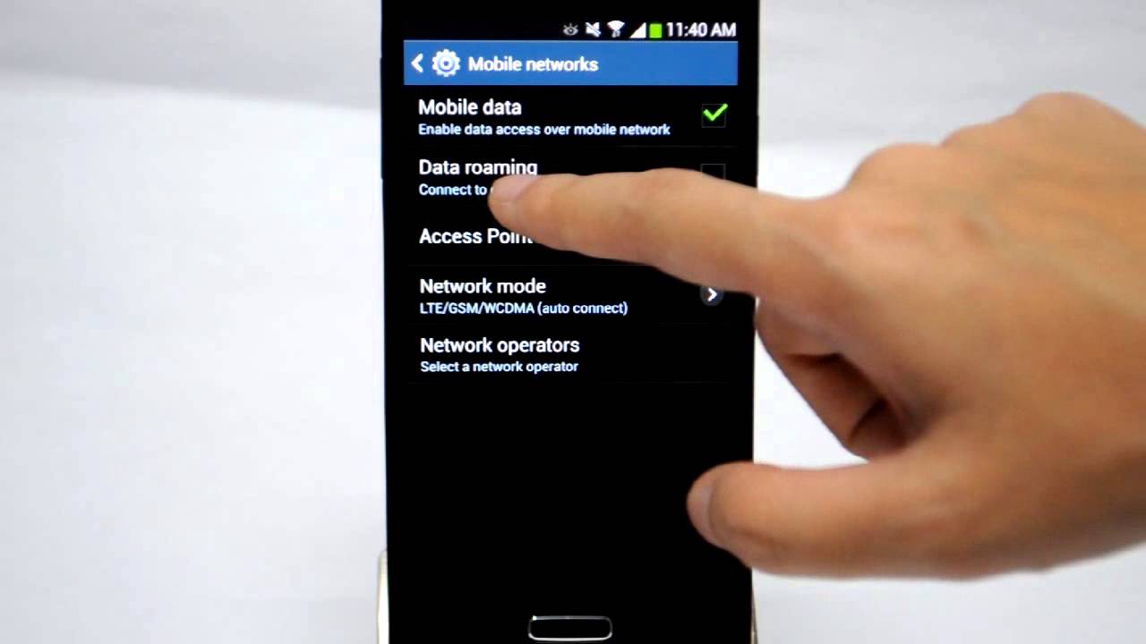 Samsung Galaxy S4: Turn off/on Data Roaming - YouTube