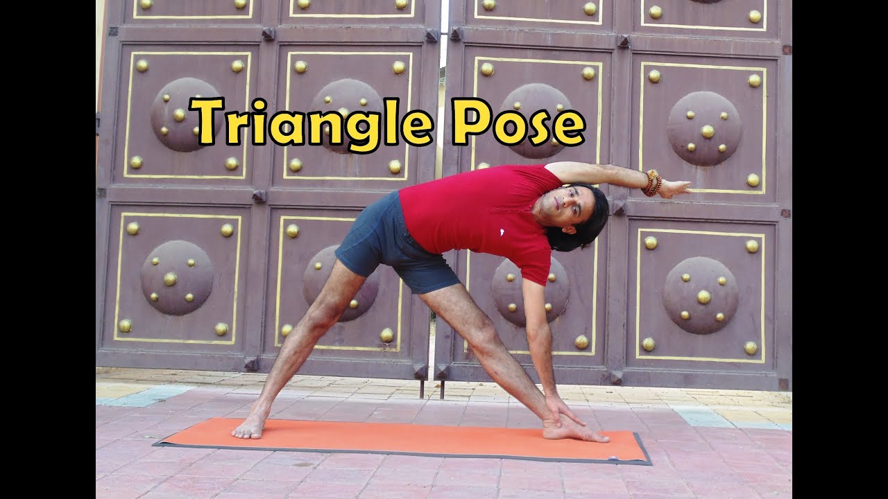 Triangle Pose | Trikonasana | 2 Minutes Yoga Health for Beginners - YouTube