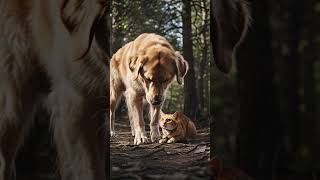 Golden Retriever Frees Cat from Forest Trap! 🐕❤️🐱🌳
