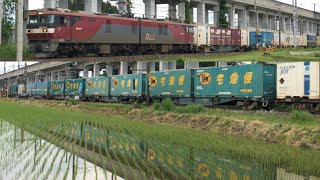 2021.5.29 貨物列車 EH500-7牽引 3054レ パンタスパーク と金太郎の爆音モーター音　黒磯ー那須塩原