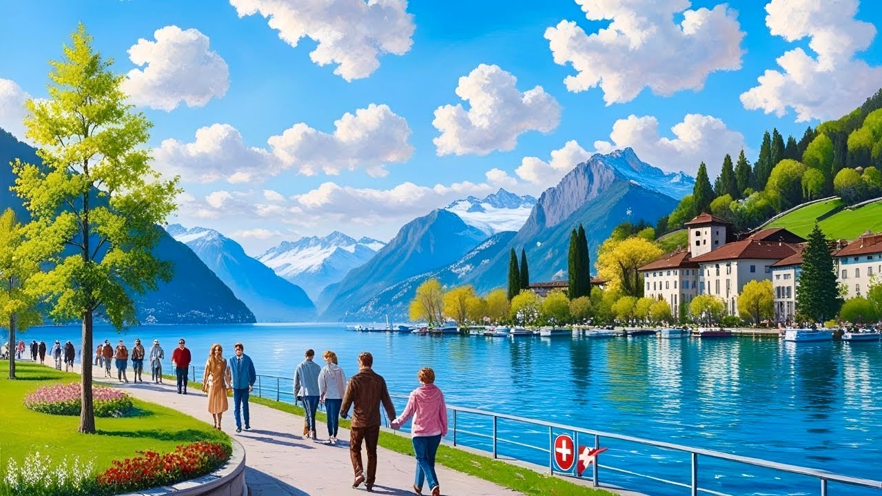 Лугано, Швейцария🇨🇭Прогулка по самому очаровательному швейцарскому городу - озеру Лугано