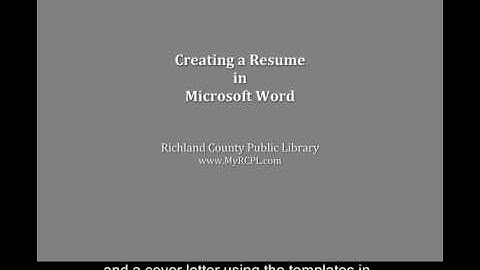 Creating a Resume in Microsoft Word 2007