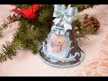 Noël Bleu/ Cloche décorative avec "Ange" /Blue Christmas/ Decorative bell with "Angel"