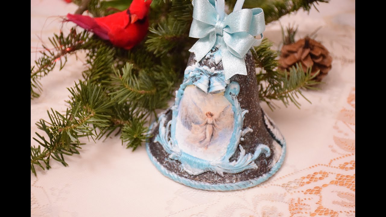 Noël Bleu/ Cloche décorative avec "Ange" /Blue Christmas/ Decorative bell with "Angel"
