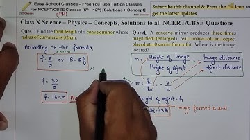 Class X(10th) Physics - Chapter 10: Light - NCERT Page 171 Exercise Solutions