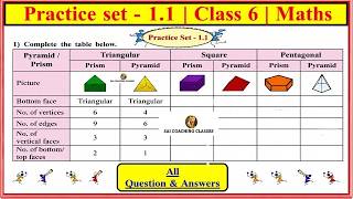 Practice set 1.1 | Class 6 | Chapter 1 Three - Dimensional Shapes | Maths | std 6 Maharashtra Board