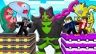 *NOVO* CUBÃO de LUCKY PIXELMON OMEGA BALL vs MASTER BALL VALENDO 1 SKIN POKEMON no MINECRAFT