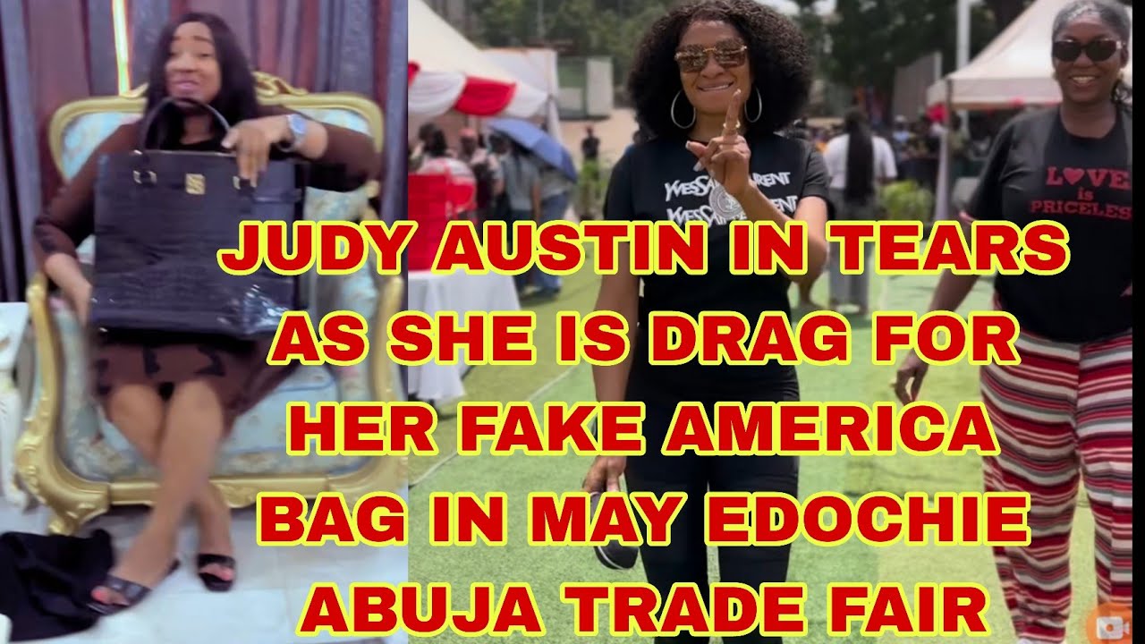 JUDY AUSTIN IN TEARS AS THEY DRAG  HER FOR  FAKE AMERICA BAG IN MAY EDOCHIE ABUJA TRADE FAIR