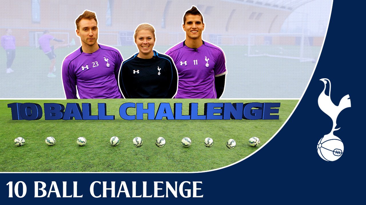 10 Ball Challenge ! Eriksen VS Lamela ! tottenham hotspur twitter