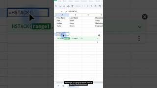 HSTACK Function in Google Sheets — Formula #292 of 500 #Shorts