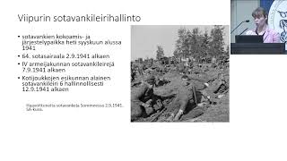 2023 Viipuri-tutkimuksen päivä: Ida Suolahti: Neuvostosotavangit jatkosodan Viipurissa
