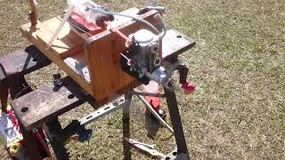 Webra T90 engine with rotary valve head.