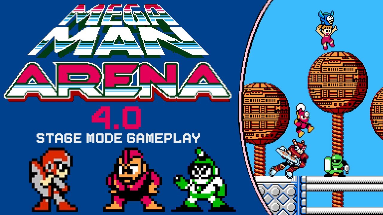 Mega Man Arena 4.0 - Stage mode gameplay (Bomb Man / Bubble Man stages)