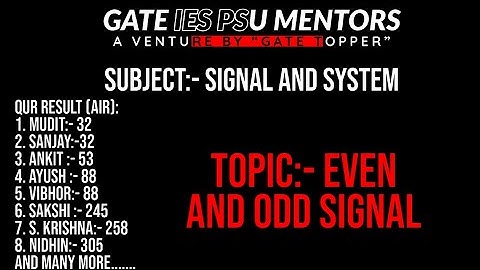 Signal and System: Even and Odd signal | For GATE | ESE