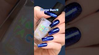 Blue diamond filter nails at home💎 Holo Taco Freezer Burn🧊💅