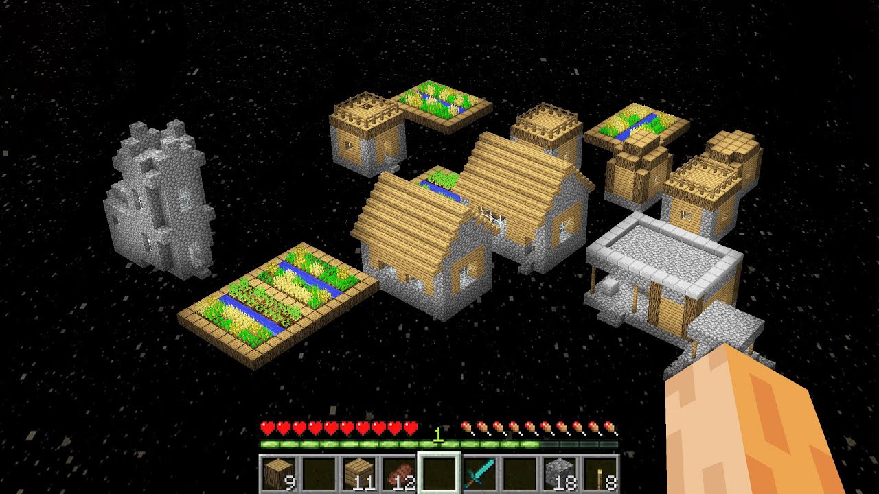 How I found this VILLAGE in EMPTY ??? Secret Space Air Sky Villagers