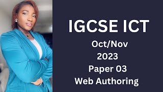 IGCSE ICT Oct/Nov (0417) 2023 03 - Web Authoring (Microsoft Expression)