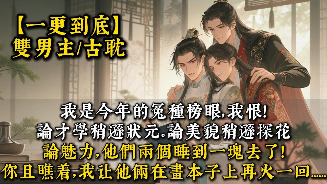 我是今年的冤種榜眼，我恨！論才學稍遜狀元。論美貌稍遜探花。論魅力，他們兩個睡到一塊去了！你且瞧着吧。我一定让他倆在畫本子上再火一回......#bl #雙男主 #小說 #男男#男同#耽美#一口氣看完