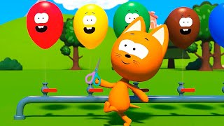 Learning Colors Video for Toddlers MeowMeow Kitty  Nursery Games for Kids with Balloons